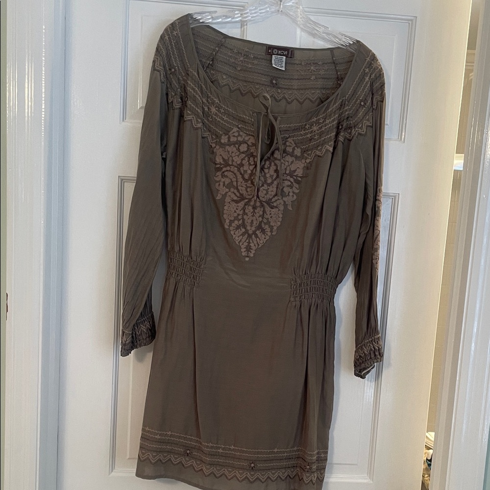 XCVI Olive Embroidered Blouse